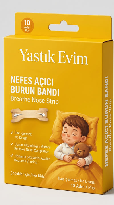Yastık Evim Çocuk Nefes Açıcı Burun Bandı (10'lu) | İlaçsız, Anında Rahatlatır